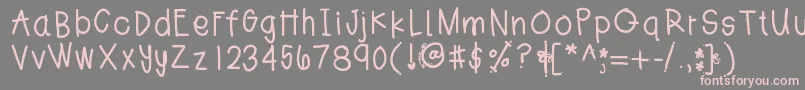 Jesshand Font – Pink Fonts on Gray Background