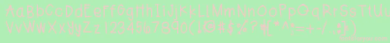 Jesshand Font – Pink Fonts on Green Background