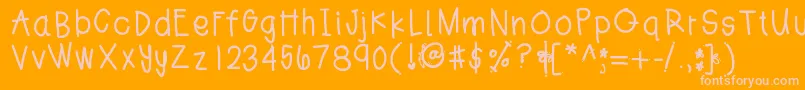 Jesshand-Schriftart – Rosa Schriften auf orangefarbenem Hintergrund