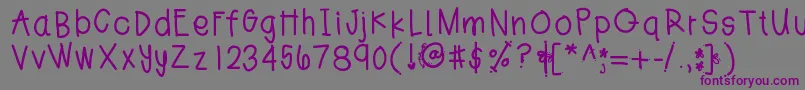 Jesshand Font – Purple Fonts on Gray Background