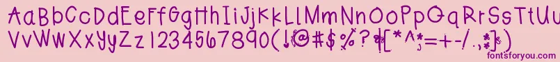 Jesshand Font – Purple Fonts on Pink Background