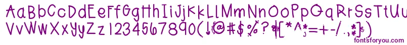 Jesshand Font – Purple Fonts on White Background