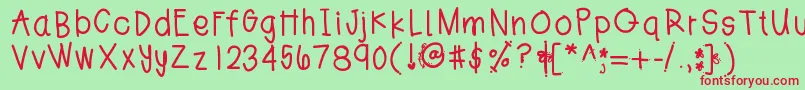 Jesshand Font – Red Fonts on Green Background
