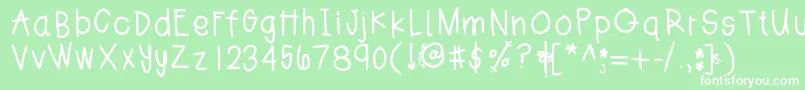 Jesshand Font – White Fonts on Green Background