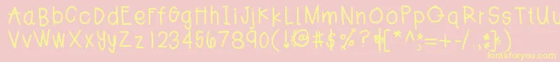 Jesshand Font – Yellow Fonts on Pink Background