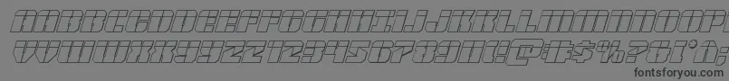 Warpthruster3Dlaserital Font – Black Fonts on Gray Background