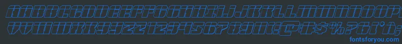 Warpthruster3Dlaserital Font – Blue Fonts on Black Background