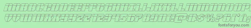 Warpthruster3Dlaserital Font – Gray Fonts on Green Background