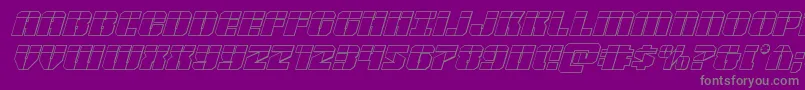 Warpthruster3Dlaserital-Schriftart – Graue Schriften auf violettem Hintergrund