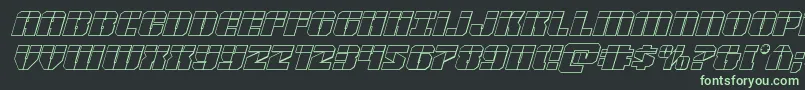 Warpthruster3Dlaserital Font – Green Fonts on Black Background