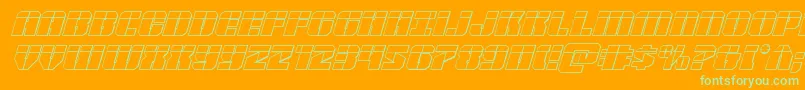 Warpthruster3Dlaserital Font – Green Fonts on Orange Background