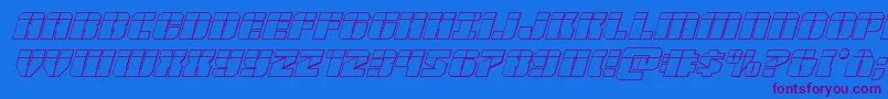 Warpthruster3Dlaserital Font – Purple Fonts on Blue Background