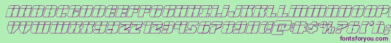 Warpthruster3Dlaserital Font – Purple Fonts on Green Background