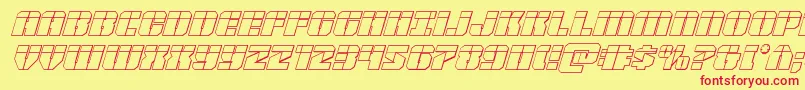 Warpthruster3Dlaserital Font – Red Fonts on Yellow Background