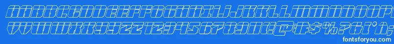 Warpthruster3Dlaserital Font – White Fonts on Blue Background