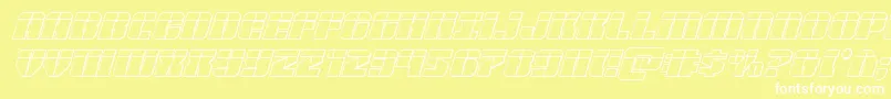 Warpthruster3Dlaserital Font – White Fonts on Yellow Background