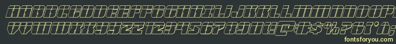 Warpthruster3Dlaserital Font – Yellow Fonts on Black Background