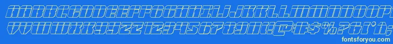 Warpthruster3Dlaserital Font – Yellow Fonts on Blue Background