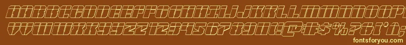 Warpthruster3Dlaserital Font – Yellow Fonts on Brown Background