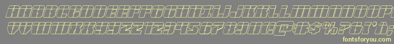 Fonte Warpthruster3Dlaserital – fontes amarelas em um fundo cinza