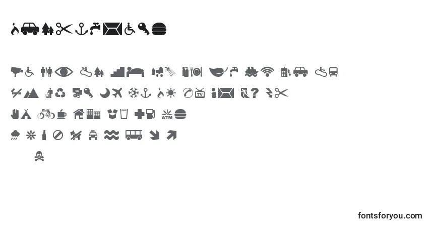 Schriftart Pictogramz – Alphabet, Zahlen, spezielle Symbole