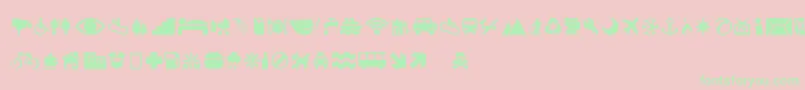 Pictogramz Font – Green Fonts on Pink Background