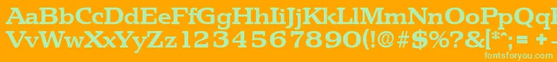 PenthouseSerialBoldDb Font – Green Fonts on Orange Background