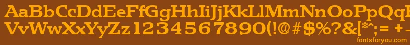 PenthouseSerialBoldDb Font – Orange Fonts on Brown Background