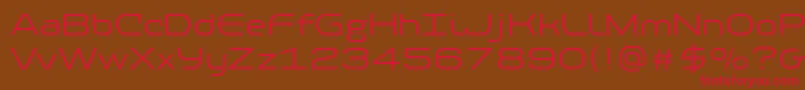 フォントPfbaselineproLight – 赤い文字が茶色の背景にあります。