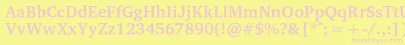 VelekaBold-Schriftart – Rosa Schriften auf gelbem Hintergrund