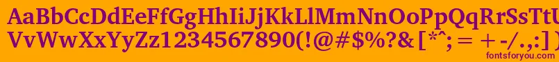 VelekaBold Font – Purple Fonts on Orange Background