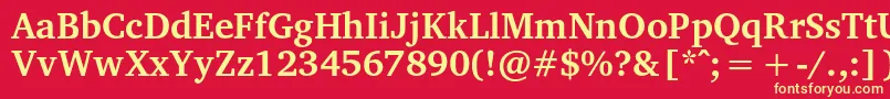 VelekaBold Font – Yellow Fonts on Red Background