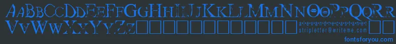 Strip Font – Blue Fonts on Black Background