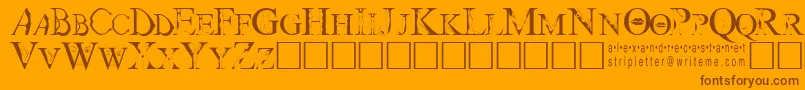 Strip Font – Brown Fonts on Orange Background