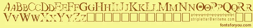 Strip Font – Brown Fonts on Yellow Background