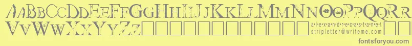 Strip Font – Gray Fonts on Yellow Background