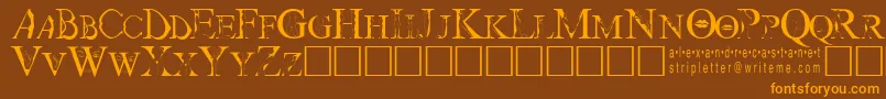 Strip Font – Orange Fonts on Brown Background