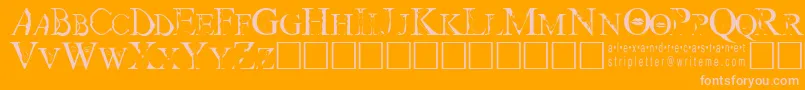 Strip Font – Pink Fonts on Orange Background