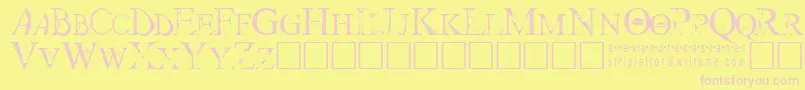 Strip Font – Pink Fonts on Yellow Background