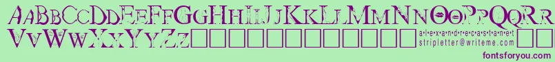 Strip Font – Purple Fonts on Green Background