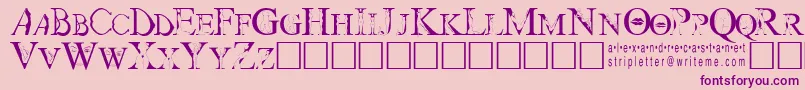 Strip Font – Purple Fonts on Pink Background