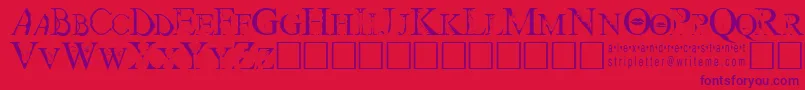 Strip Font – Purple Fonts on Red Background