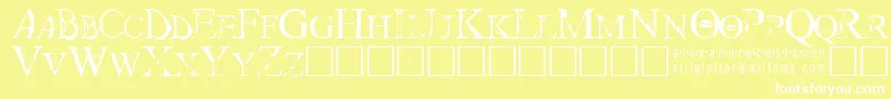 Strip Font – White Fonts on Yellow Background