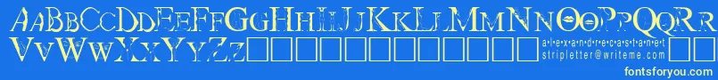 Strip Font – Yellow Fonts on Blue Background