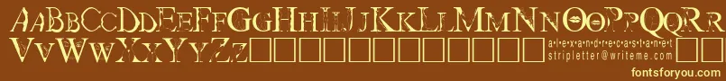 Strip Font – Yellow Fonts on Brown Background