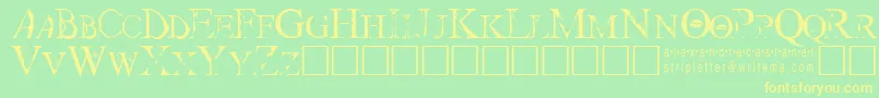 フォントStrip – 黄色の文字が緑の背景にあります