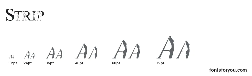 Strip Font Sizes