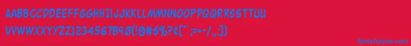 Buddychampioncond Font – Blue Fonts on Red Background