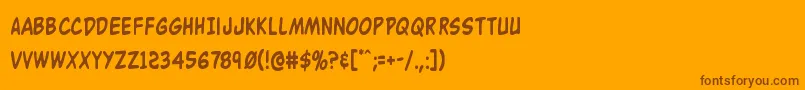 Buddychampioncond Font – Brown Fonts on Orange Background