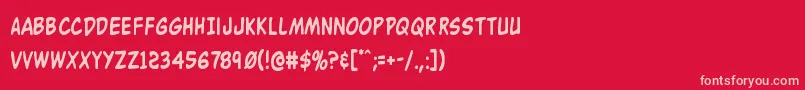 Buddychampioncond Font – Pink Fonts on Red Background